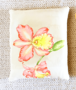 cale-porte motif orchidée rose